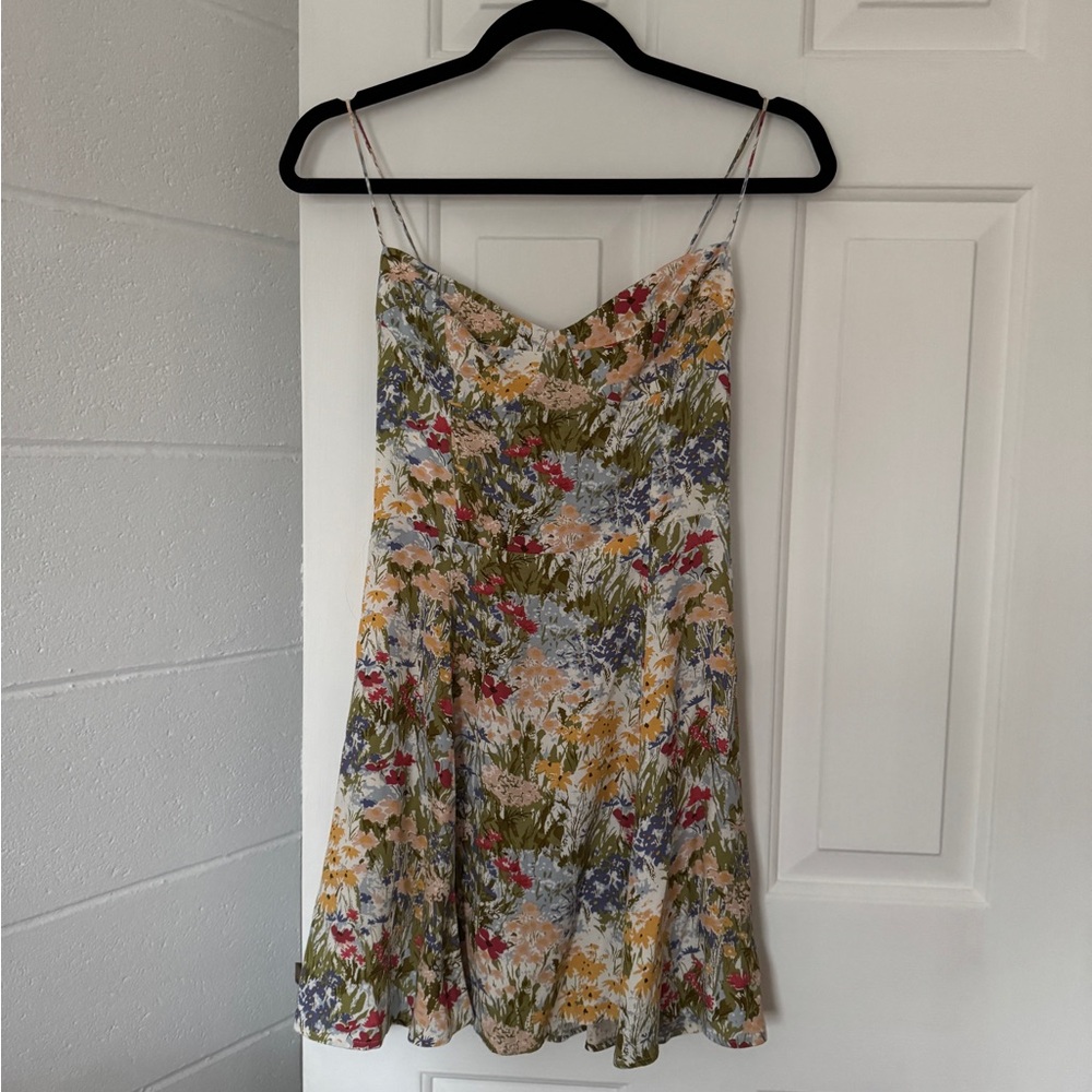 Reformation Saskia Multicolor Floral Mini Dress